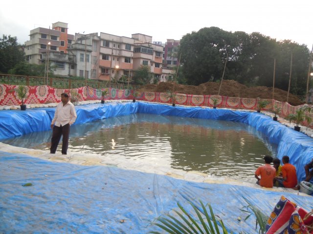 Construction of Artificial Pond for idol immersion during Ganesh Festival